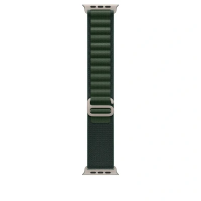 Afbeelding van Apple Watch Strap 49mm Natural Titanium Finish Dark Green Alpine Loop L (165 210mm)