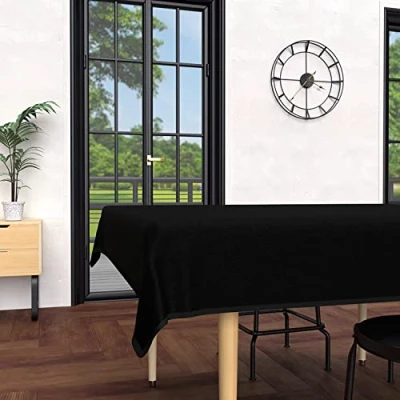 Afbeelding van Soleil d&#039;ocre, Rechthoekig tafelkleed, anti vlekken, gewassen microvezel, 160 x 270 cm, Boheme Zwart