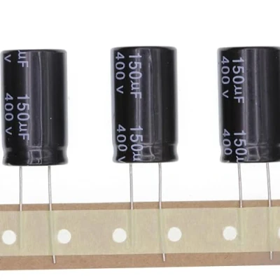Afbeelding van 10 stuks 400 V 150UF elektrolytische condensator van aluminium, plug in, 18 x 30 mm, mm
