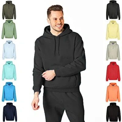Afbeelding van RIPT Essentials RCSWT763 Heren Hooded Soft Touch Loungewear Hoodie Sweatshirt Top, Houtskool, L