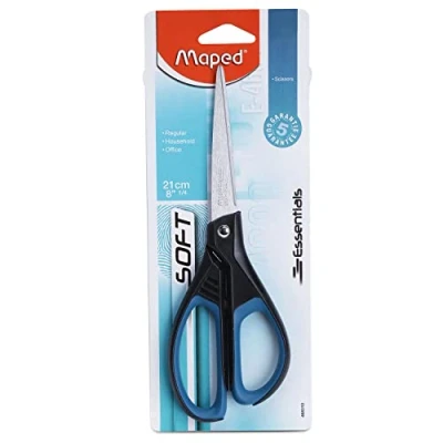 Afbeelding van Maped M468310 schaar Essentials zacht asymmetrisch, 21 cm, zwart/blauw