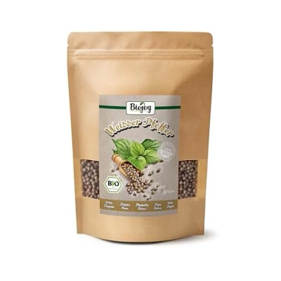 Afbeelding van Biojoy BIO Witte Peperkorrels (500 g), Peper heel voor Pepermolen (Piper nigrum L.)