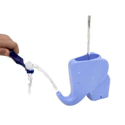 Afbeelding van Peleg Design Beker Jumbo Jr Poetshulpje Olifant Lichtblauw 10x8x5cm