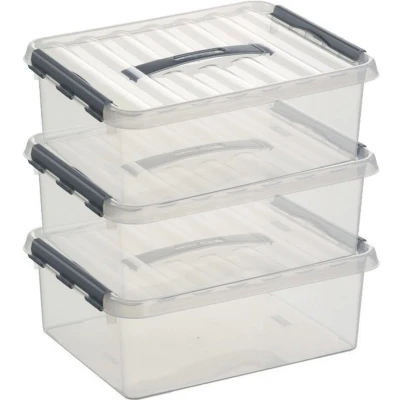 Afbeelding van 3x Kunststof stapelbare opbergbak 12 liter 40 x 30 14 cm Opbergbox