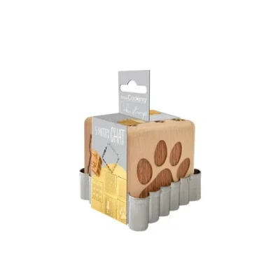 Afbeelding van ScrapCooking Stempel van hout, met motief: kat, 1 uitsteekvormen, koekjes &amp; dobbelstenen, decoratie, 5 pagina&#039;s, gegraveerd, in reliëf, 5124