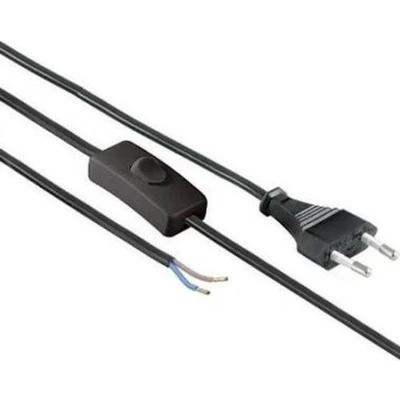 Afbeelding van Aansluitsnoer+schakelaar 2x0.75mm 2 meter zwart