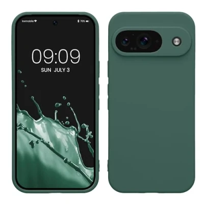 Afbeelding van kwmobile telefoonhoesje geschikt voor Google Pixel 9 Hoesje smartphone Precisie camera uitsnede In dennengroen