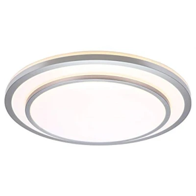 Afbeelding van BRILLIANT lamp Luciano LED wand en plafondlamp 28cm alu/wit 1x 12W geïntegreerd, (805lm, 3000K) Schaal A ++ tot E