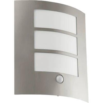 Afbeelding van EGLO Buitenmuurlamp met sensor City zilverkleurig 88142