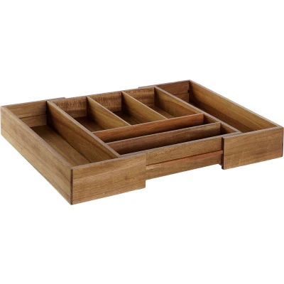 Afbeelding van Bestekorganizer Dkd Home Decor Natuurlijk Acacia 35 X 30 7 Cm