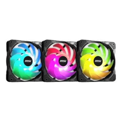 Afbeelding van MSI MAG MAX F12A 3 120mm ARGB Chassis Fan Kit, Zwart