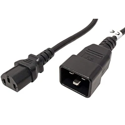 Afbeelding van PremiumCord kpsb1 kabel 1 m, voedingsadapterkabel IEC 320, bus naar stekker, 320 C13 C20, stroomkabel voor 230V 10A, kleur zwart