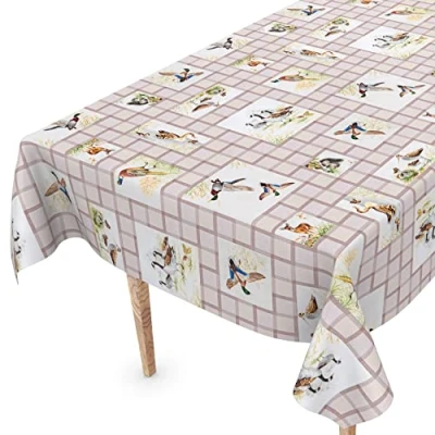 Afbeelding van Afwasbaar tafelzeil, tuintafelkleed in linnenlook, met snijrand, 180 x 140 cm, jachtmotief
