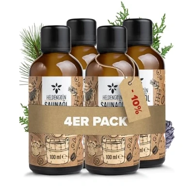 Afbeelding van Heldengrün biologische sauna infusie, bos, berghut, echte oliën, olie met dennenhout, dennenhout en cederhout, natuurlijke infusiemiddel etherische olie, 4 x