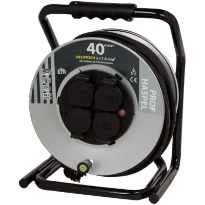 Afbeelding van Kabelhaspel Q link (4 voudig, Randaarde, 2300 watt, Zwart, 40 meter)