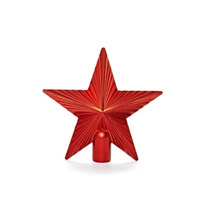 Afbeelding van Heitmann Deco Kerstboomkant van kunststof, moderne kerstboomster voor boompiek, rode ster