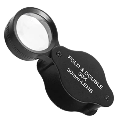 Afbeelding van DEWU Handheld Juweliers Loop Lens, 30mm Draagbare Sieraden Loep, 30X Pocket Vergrootglas Lens voor Munt Numismatische, Stempel Filatelist, Juwelier Diamond Collection