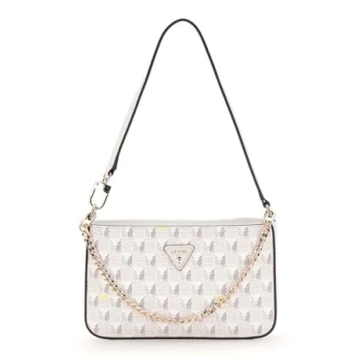 Afbeelding van GUESS schoudertas G Wave II Mini Top Zip Shoulder Bag Stone Logo veelkleurig