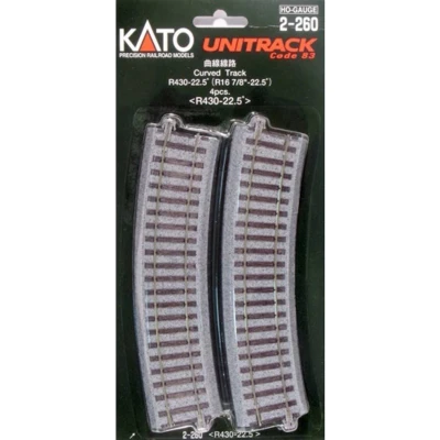 Afbeelding van H0 Kato Unitrack 2 260 Gebogen rails 4 stuk(s)