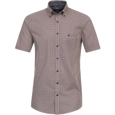 Afbeelding van Casa Moda Casual Comfort Fit Overhemd Korte mouw rood