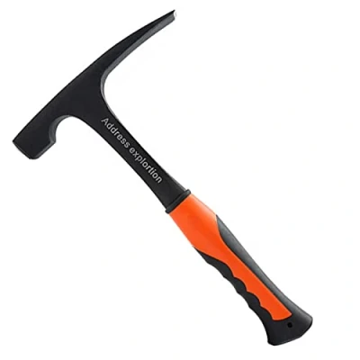 Afbeelding van Professionele Geologische Hamer, Exploratiehamer Koolstofstaal Uit Één Stuk Flat Head Rock Pick, Voor Outdoor Geology Mineral Exploration