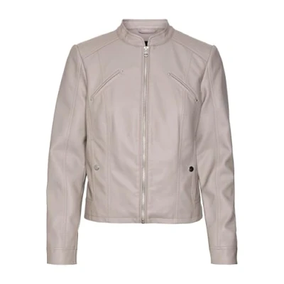 Afbeelding van Vero Moda Vmfavodona Imitatieleren jas, Dames, Maat: XS, Moon rock