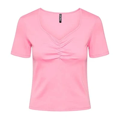Afbeelding van Pieces Pctania Tshirt basic, Dames, Maat: Large, Begonia pink
