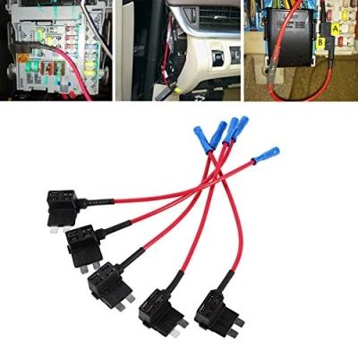 Afbeelding van 12 V auto adapter voor zekeringkraanadapter, mini ATM/APM platte zekeringhouder, stekkerbus Zekeringen
