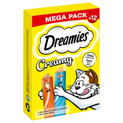 Afbeelding van 12x10g Kip en Zalm Dreamies Creamy Snacks Kat