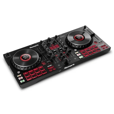 Afbeelding van Numark Mixtrack Platinum FX DJ controller voor Serato met 4 Deck Control, Mixer, Ingebouwde Audio Interface, Jog Wheel displays en Paddles