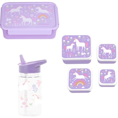 Afbeelding van A Little Lovely Company Back to school set Drinkfles/Snackdozen/Bentobox Unicorn Dreams