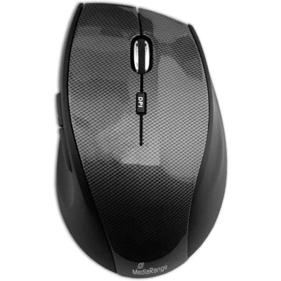 Afbeelding van MediaRange draadloze optische 5 button muis carbon look