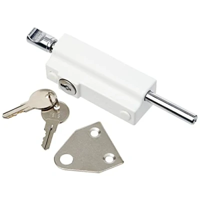 Afbeelding van Yale P 124 WE Deur Pushbolt, White Finish, Standard Security, Visi Packed, geschikt voor aluminium deuren en houten