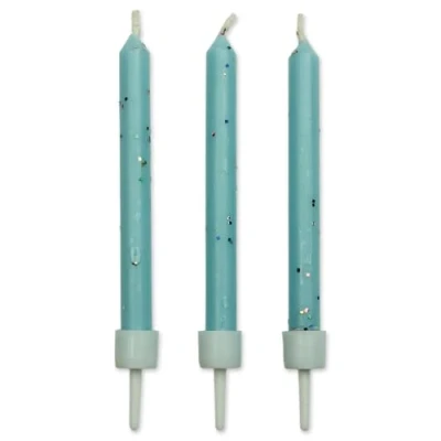 Afbeelding van PME CA025 blauwe glitterkaarsen, assortiment, 10 delig, kunststof, blauw, 0,5 x 6,2 cm