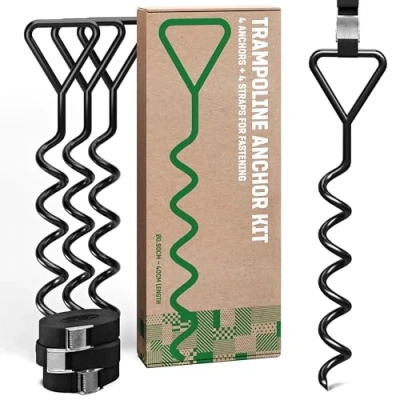 Afbeelding van INTRODUCTIEAANBIEDING: Set Van Grondankers Voor Trampoline (4 Stuks) Robuste 40 Cm Schroefankers Een Veilige Bevestiging In De Grond