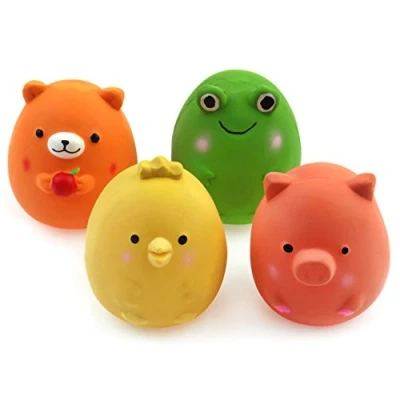 Afbeelding van Chiwava 4 stuks 6 cm piepend hondenspeelgoed, latex, grappige diersets voor kleine honden, interactief spelen, gesorteerd, kleur