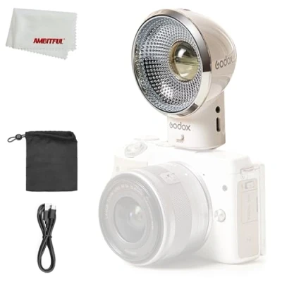Afbeelding van Godox LUX ELF Retro Camera Flash, CCT 6000K±200K, Recycle tijd (1/1step) 10 ℃ 50C, Flitstijden 3.6s, Ingebouwde Lithium Batterij, voor Canon Sony Nikon Camera&#039;s