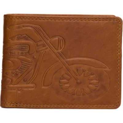 Afbeelding van Portemonnee heren Motor Leer Bruin (Vintage leer)