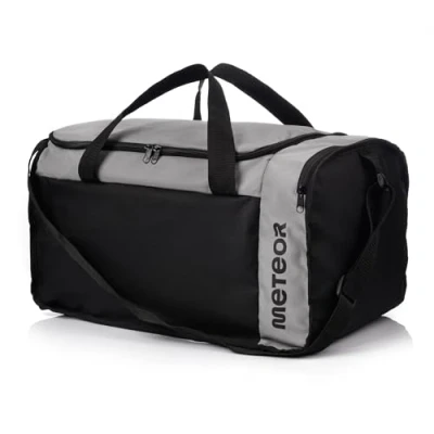 Afbeelding van Sporttas Gym Holdall Mannen Vrouwen Duffel Schouder Fitness Tas Zwembad Reizen Vakantie Riem Cabine Bagage Weekender Overnacht Camping Klein 20L Groot 40L (Zwart/Grijs, 20 L)