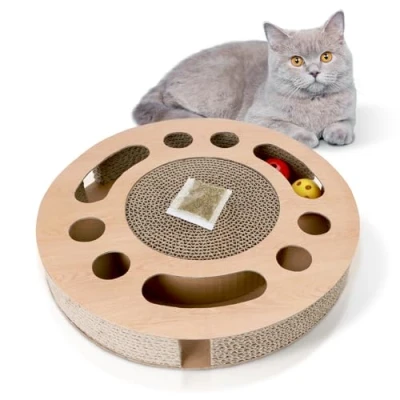 Afbeelding van Nobleza 46ZKQ Krabplank met Catnip Kattenspeelgoed 33 x 5.5 cm Rond