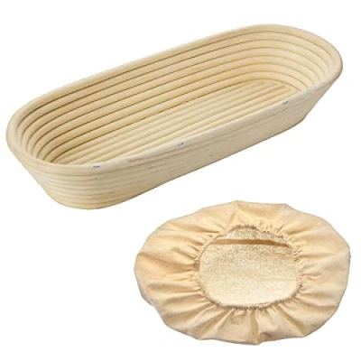 Afbeelding van Westmark rijsmandenset, 2 stuks, ovale rijsmand + overtrek, rotan/katoen, lichtbeige/beige, 3202227B