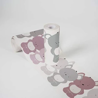 Afbeelding van LIEVE BEERTJES BEHANGRAND Zelfklevend roze grijs A.S. Création Lovely Kids