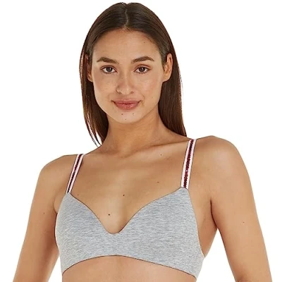 Afbeelding van Tommy Hilfiger Triangle BRA Tshirt BH, Dames, Maat: 70A, Mid grey heather