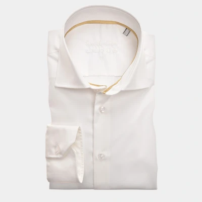 Afbeelding van Ledub overhemd Slim Fit heren wit effen