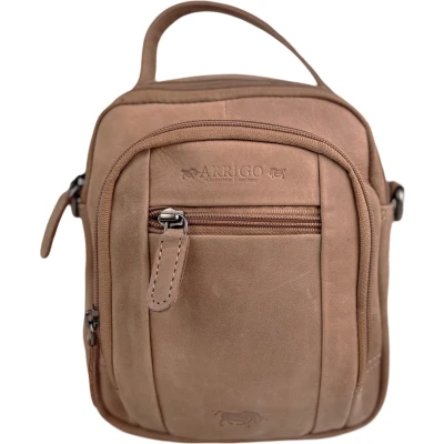 Afbeelding van Arrigo Tas Schoudertas Crossbody Dames Leer Buffelleer Zwart
