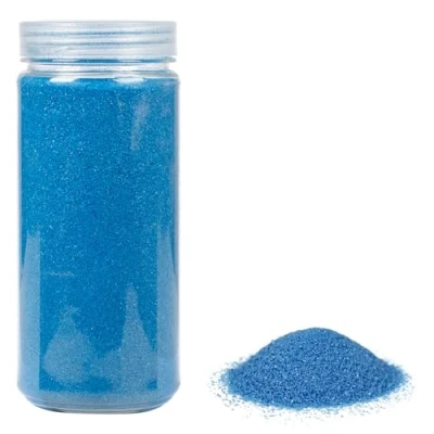Afbeelding van HEKU Hoogwaardig blauw decoratief zand (ca. 750 g), fijne korrel (0,1 0,5 mm), hersluitbare doos, veelzijdig voor decoratie en knutselwerk,