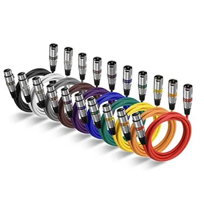 Afbeelding van EBXYA XLR Kabel 1M/3FT 10 Pack Microfoon Mic Patch Kleur Lead Cords Mannelijk naar Vrouwelijk Jack Gebalanceerde