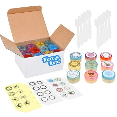 Afbeelding van lippenbalsem potjes Voor cosmetica Pak van 48 stuks 6 kleuren DHZ Transparant 5 Gram (5 ml/0.17 Oz) Inclusief beschrijfbare &amp; 96 bedrukte stickers