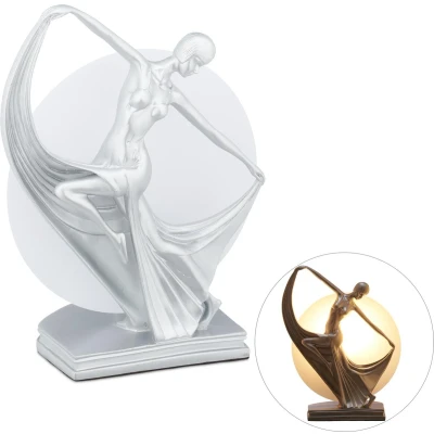 Afbeelding van Relaxdays tafellamp dansende vrouw nachtlamp designerlamp vensterbank E27 fitting