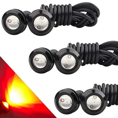 Afbeelding van Sidaqi 6 stks Rood 18mm Eagle Eye LED High Power 9 W Auto Motorfiets DRL Dagrijverlichting Mistlamp Achteruitrijlicht Marker Licht 12 V Waterdicht